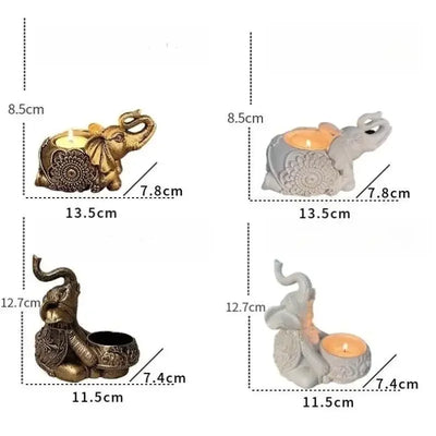 1PC Animal Candle Holder Elephant Trunk Sculpture Tealight Candle Holder Ornamental Small Candle Rod Holder Lucky Prize