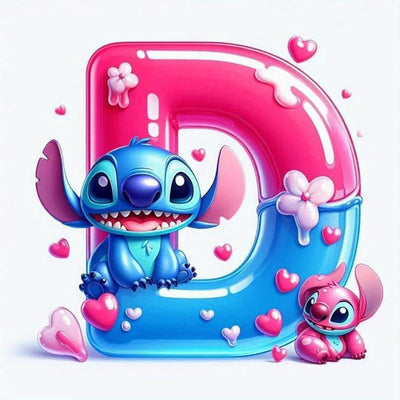 Disney DIY Cartoon Diamond Painting Letter Lilo And Stitch Full Drill Diamond Mosaic Heart Handicraft Embroidery Christmas Gift