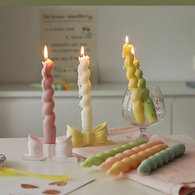 Ins Style Spiral Long Rod Candle Scented Candle Aromatherapy Soy Wax Candles Wedding Birthday Candle Party Home Decoration