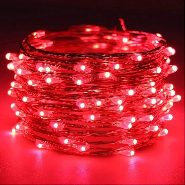 1/2/3/5/10/20M LED Fairy Lights Battery Powered Copper Wire String Lights For Bedroom Garden Party Wedding Christmas Decoration