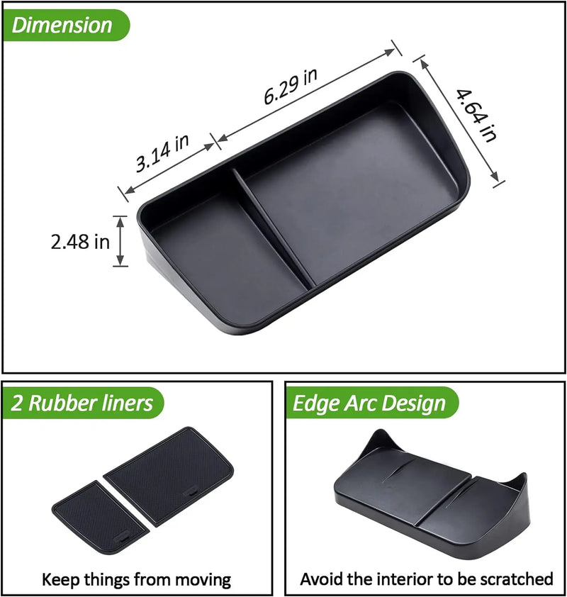 Dash Center Console Tray Compatible with 2019-2023 2024 Toyota Rav4 Accessories Solid Plastic Tissue Sunglasses Holder