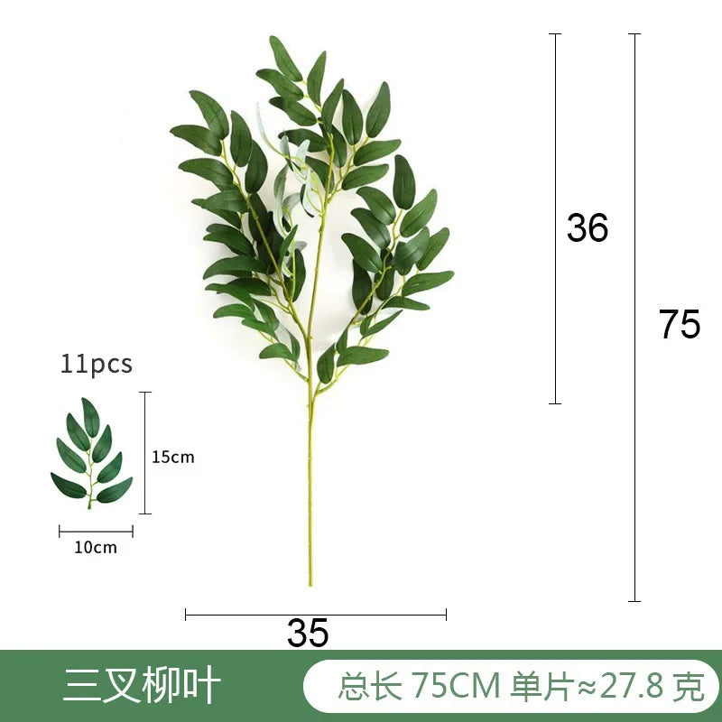 Artificial Green Plant Fake Eucalyptus Leaf Flower Arrangement Accessories Wedding Home Decoration Fake Flowers