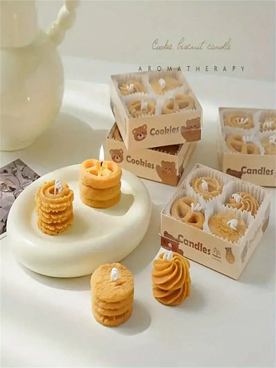 Four cookies aromatherapy candles wholesale Aromatherapy gift box with gift creative candle ins style gift modeling wax