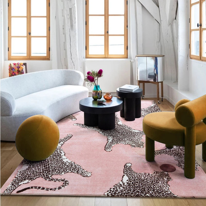 Light Luxury Rugs for Bedroom Leopard Print Living Room Decoration Plush Carpet Home Thick Rug Large Area Fluffy Soft Floor Mat