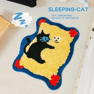 VIKAMA 1PC INS Cute Cartoon Shaped Bread Imitation Cashmere Carpet Living Room Bedroom Decoration Thickened Non-Slip Bed Rug