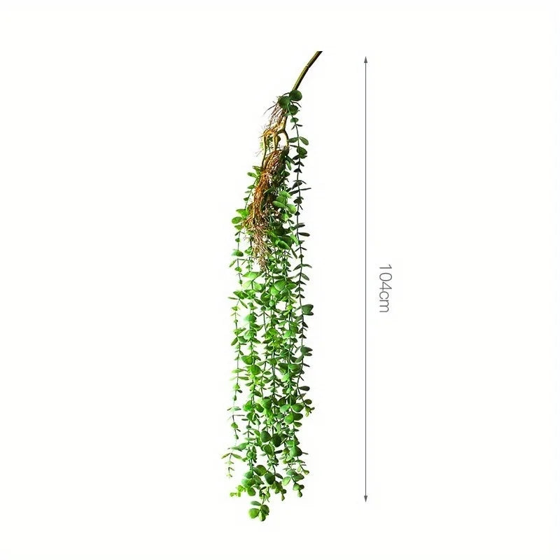 104cm Fake Eucalyptus Rattan Artificial Plants Vine Plastic Tree Branch Wall Hanging Leafs For Home Garden Outdoor Wedding Decor