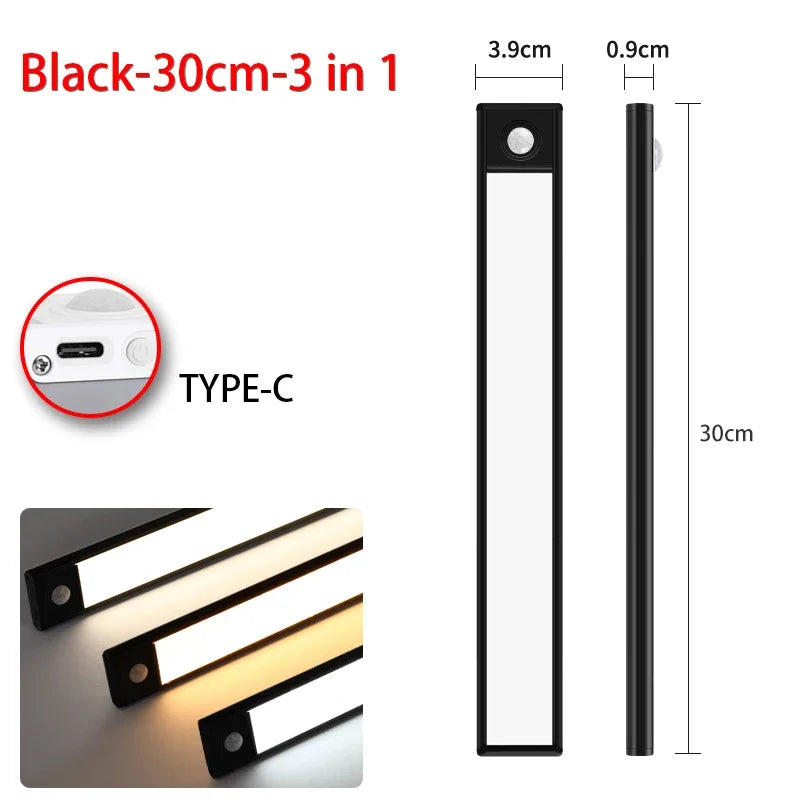 10-60cm LED Ultra Thin Lights Motion Sensor night light Wireless Under Cabinet Lights For Kitchen Closet Cabinet Lighting