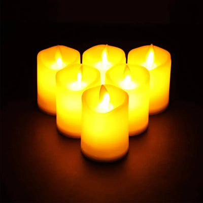 6Pcs Battery Candles Plastic Flameless Candles with Wick LED Candles Tea Lights for Home Decoration Wedding Birthday