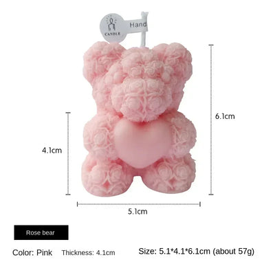 2025 New Arrival Handmade DIY Rose Bear Scented Candle Creative Bedroom Decoration Valentine's Day Candle Making Kit