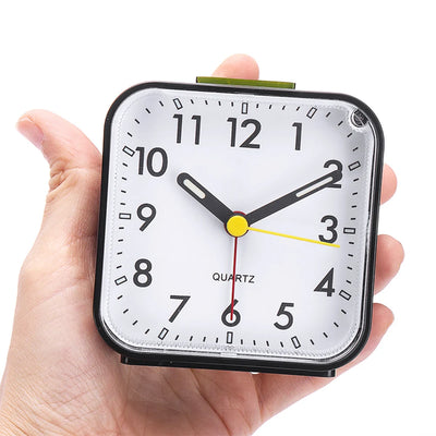 Analogue Silent Alarm Clocks Small Silent Non-ticking Analog Quartz Clock with Light Snooze for Heavy Sleepers Office Bedroom