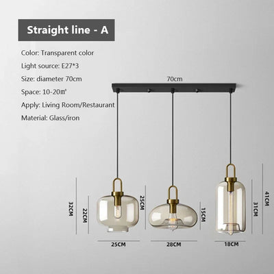 Modern Glass Pendant Light Loft Hanging Lustre Industrial Decor Lights Fixtures Kitchen Restaurant Dining Room E27 Nordic Lamp