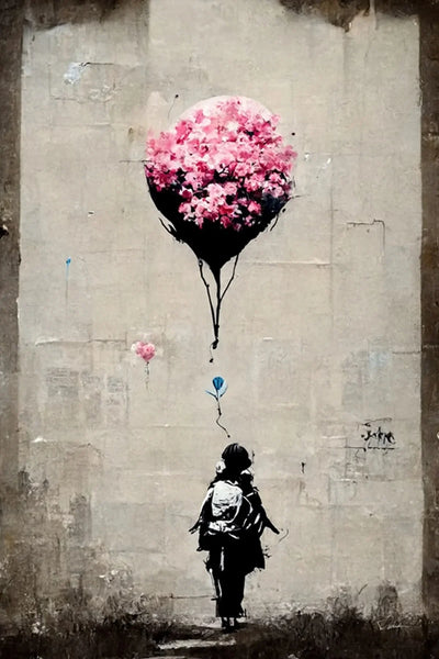 Banksy Graffiti Boy Girl with Balloon on Canvas Posters Prints Pop Street Wall Art Painting for Living Room Home Decor Cuadros