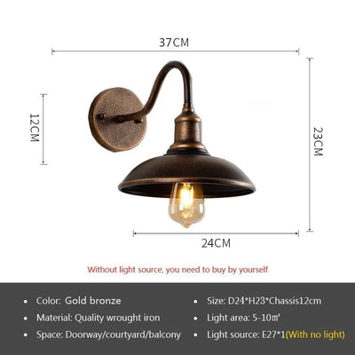 Industry LED Wall Lamp Retro American Style Iron E27 For Courtyard Balcony Staircase Corridor Bedroom Bar Illumination Fixtures