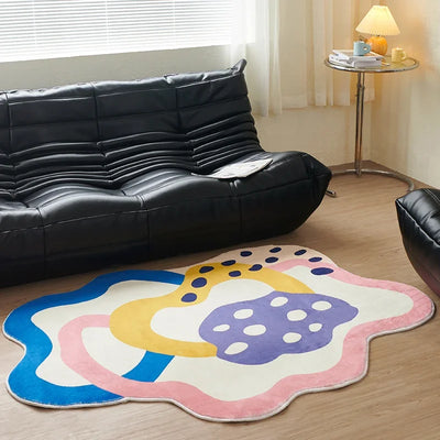 Thick Irregular Lounge Rug Nordic Style Carpets for Living Room Children's Bedroom Decor Shaped Carpet Home Plush Non-slip Mat