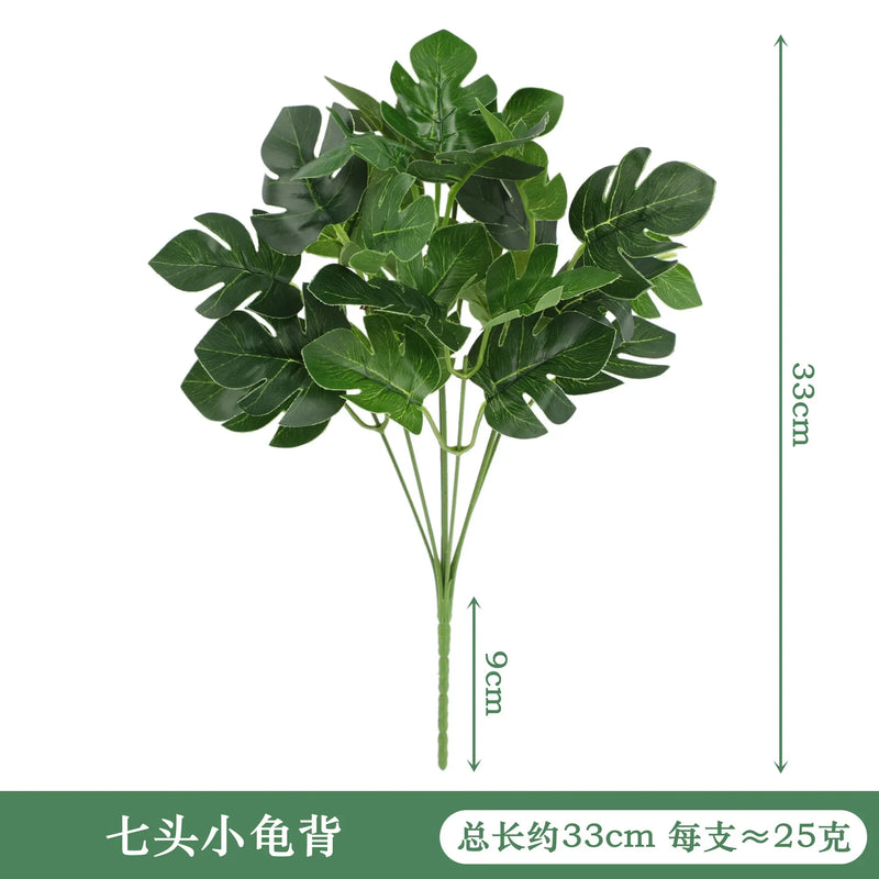 Artificial Plants Leaves Silk Tortoiseshell Leaf Dieffenbough Fake Small Fairy Taro Simulation Green Plant Living Room Decor