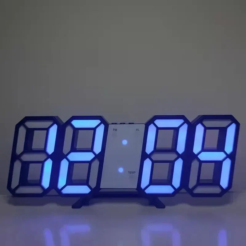 Purchase Products Clock 3D LED Digital Alarm Clock Wall Clock Time/date/temperature For Home/kitchen/office Clocks Decor Garden