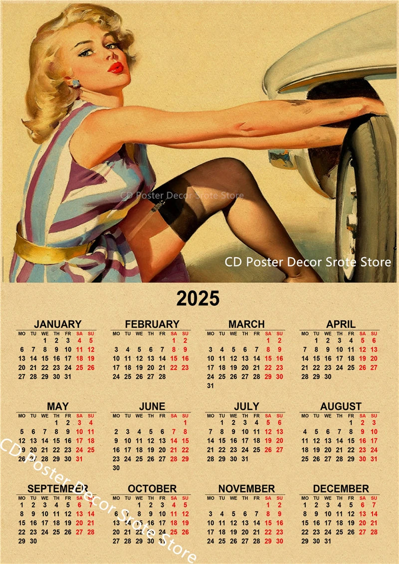 USSR CCCP 2025 Calendar Poster Celebrity Aesthetic Prints Posters Wall Art Retro Painting Home Room Cafe Club Dorm Wall Decor