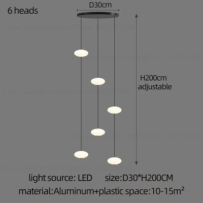 Nordic Oval Ball Led pendant lamp Long strip white staircase lamp living room designer Villa building Cluster Suspension lamp