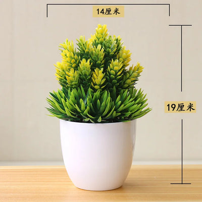 1pc Artificial Plants Bonsai Small Tree Simulation Plants Fake Flowers Table Potted Ornaments Home Decoration Hotel Garden Decor