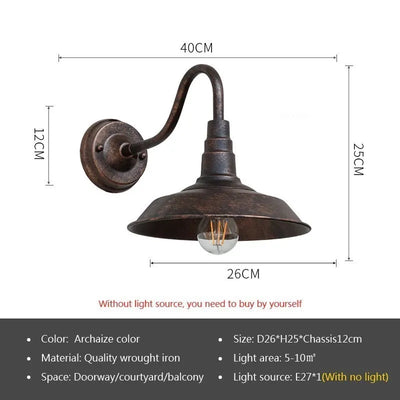 Industry LED Wall Lamp Retro American Style Iron E27 For Courtyard Balcony Staircase Corridor Bedroom Bar Illumination Fixtures