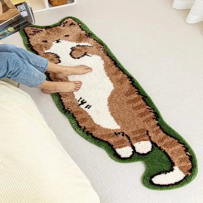 Non-Slip Long Floor Mat Fluffy Soft Bedroom Bedside Rugs Nordic Cartoon Carpet for Kids Room Bathroom Living Room Home Decor