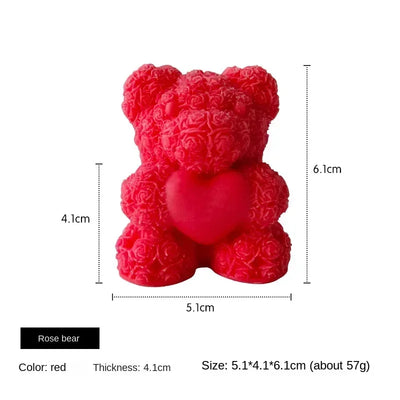 2025 New Arrival Handmade DIY Rose Bear Scented Candle Creative Bedroom Decoration Valentine's Day Candle Making Kit