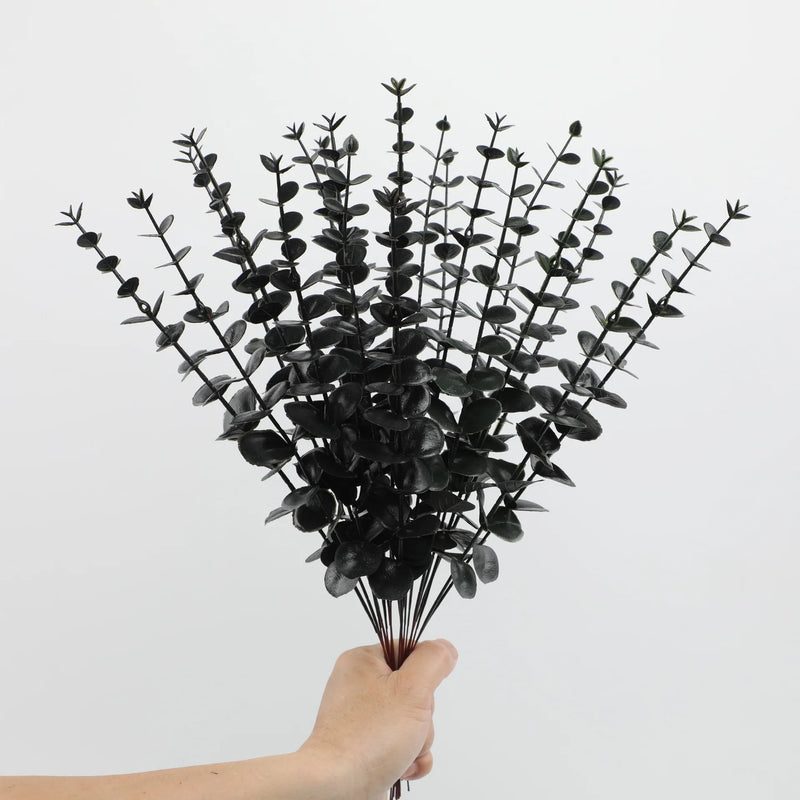 Yannew 12pcs Artificial Eucalyptus Stems Silver Dollar Greenery Fake Plants for Wedding Bouquet Floral Arrangement Home Decor