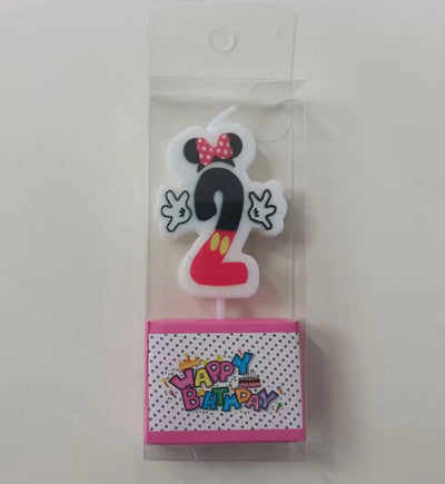 Hot Happy Birthday Number 0-9 Candles Cartoon Mickey Minnie Mouse Candle Cake Cupcake Topper Party Decoration Supplies DIY Gifts