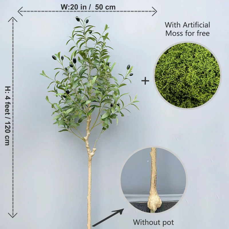 65-200CM Large Artificial Olive Plant tree Branches Fake plant Plastic Ornamental outdoor faux Plant for Home garden Room Decor