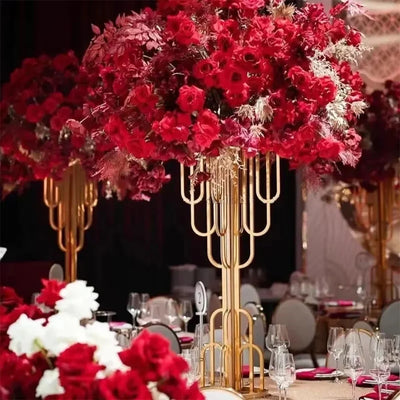 2/4/5/10pcs Wedding Decorations Wedding Metal Gold Flower Stand Vase Arch Tree Valentine's Day Table Centerpiece Modern Decor