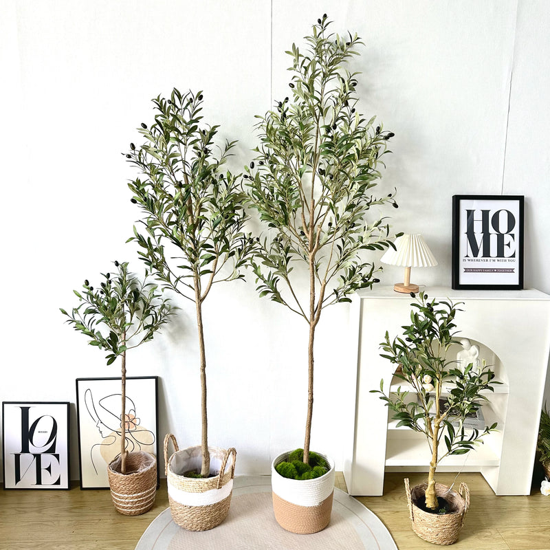 65-200CM Large Artificial Olive Plant tree Branches Fake plant Plastic Ornamental outdoor faux Plant for Home garden Room Decor