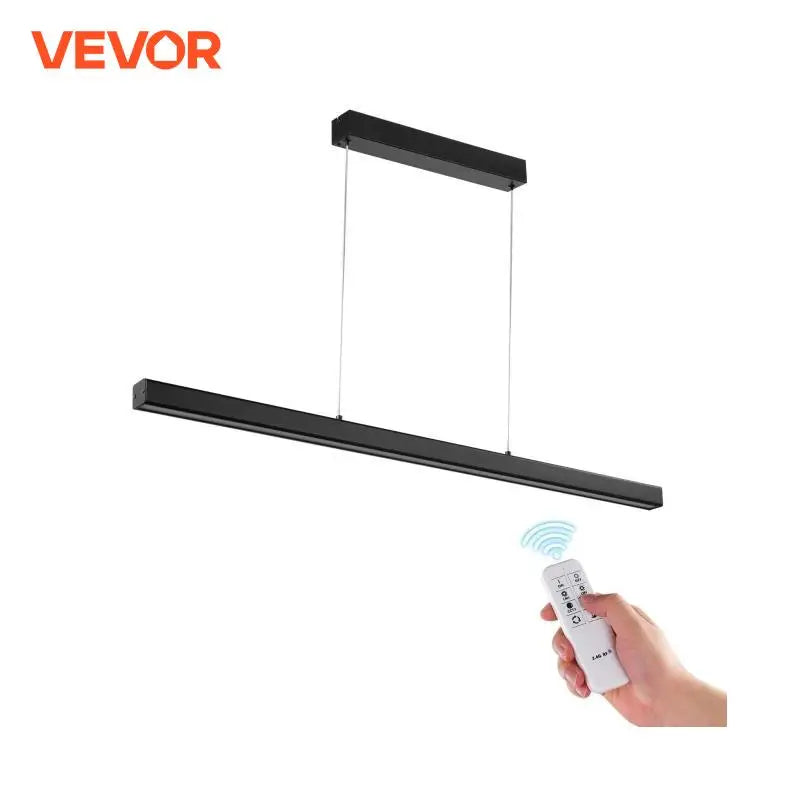 VEVOR Dimmable Linear Pendant Light 20W 47 in LED Linear Light Fixture Chandelier, Remote Control Acrylic Lampshade for Room Use