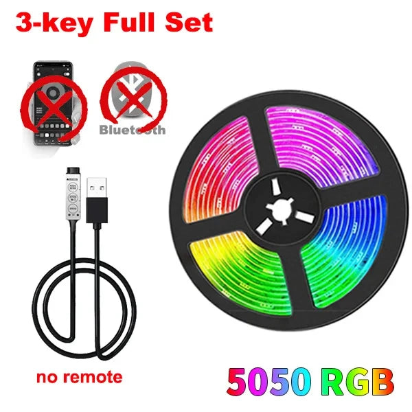 USB 5V Strip Led Lights Tape RGB 5050 Led Wall Room APP Remote Control Flexible LED Tape Diode Lights for Room Home Decoration