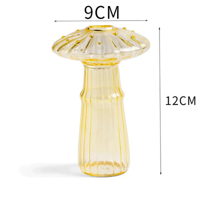 Transparent Mushroom Glass Vase Aromatherapy Bottle Home Small Vase Hydroponic Flower Pot Simple Table Decoration Home Decor