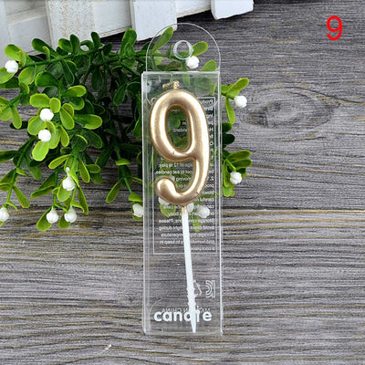 1Pcs Gold Happy Birthday Number Cake Candles 0 1 2 3 4 5 6 7 8 9 Cake Topper Kids Girls Boys Bar Baby Party Supplies Decoration