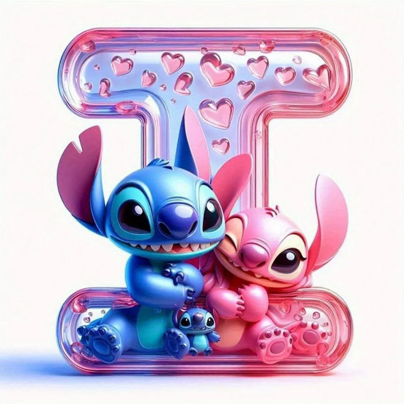 Disney DIY Cartoon Diamond Painting Letter Lilo And Stitch Full Drill Diamond Mosaic Heart Handicraft Embroidery Christmas Gift