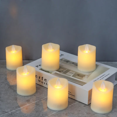 6Pcs Flickering Battery Candles Plastic Flameless Candles LED Electric Candles Fake Candle for Lantern Weddings Home Decor