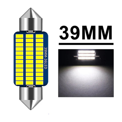 2/10/20PCS C5W LED Bulbs Canbus Festoon 31/36/39/41mm LED For Car Interior Dome Trunk License Plate Lights 12V 300LM 6500K White