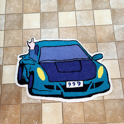 Enthusiast Racing Car Shaped Tufting Rug Boy Living Room Bedroom Decor Carpet Embroidered Non-slip Floor Mat Doormat Home Decor