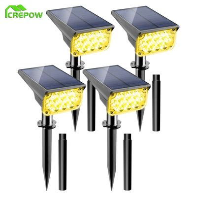 1-4pcs Solar Spotlight 3000K Outdoor Garden Wall Lamp for Tree Street Decor IP65 Waterproof LED Landscape Countyard Solar Light