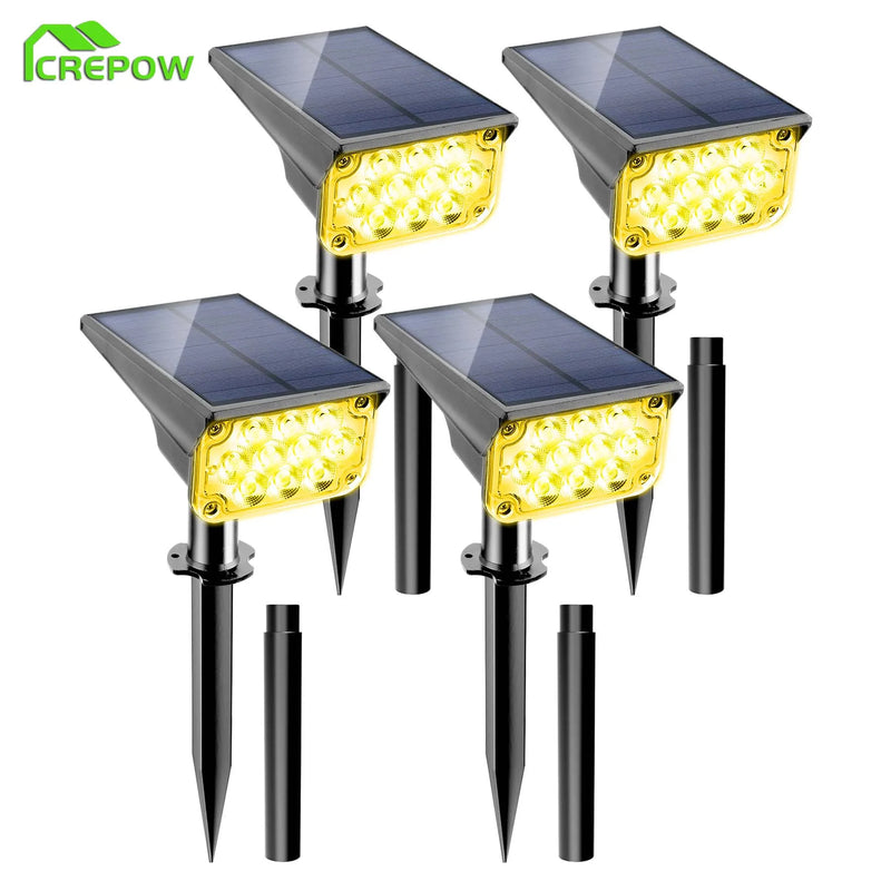 1-4pcs Solar Spotlight 3000K Outdoor Garden Wall Lamp for Tree Street Decor IP65 Waterproof LED Landscape Countyard Solar Light