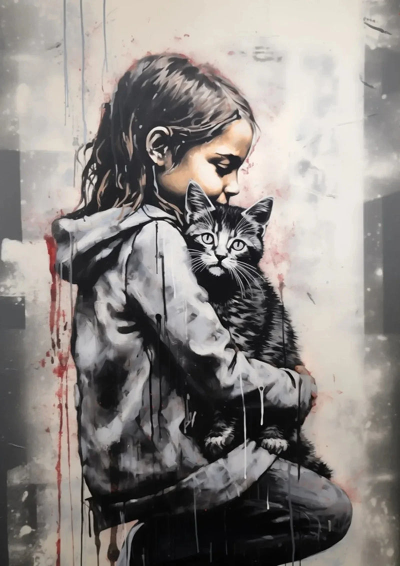 Banksy Graffiti Boy Girl with Balloon on Canvas Posters Prints Pop Street Wall Art Painting for Living Room Home Decor Cuadros