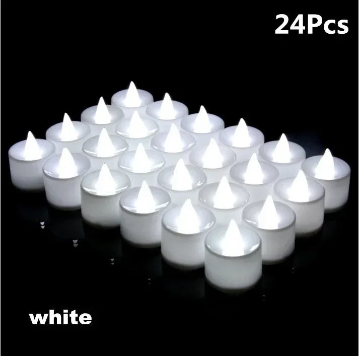 12/24/48Pcs Flameless LED Candles Lights Battery Powered Tealight  Romantic Tea Candles for Birthday Party Wedding Decorations