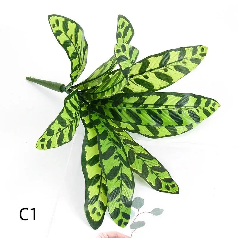 Artificial Plants Leaves Silk Tortoiseshell Leaf Dieffenbough Fake Small Fairy Taro Simulation Green Plant Living Room Decor