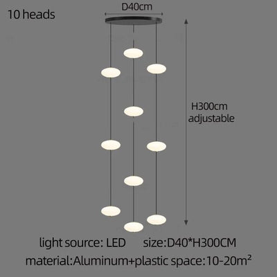 Nordic Oval Ball Led pendant lamp Long strip white staircase lamp living room designer Villa building Cluster Suspension lamp