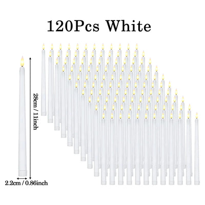 160-12Pcs LED Taper Candle with Flickering Flame Flameless Battery Operated Candles for Wedding Valentine Dinner Decoration