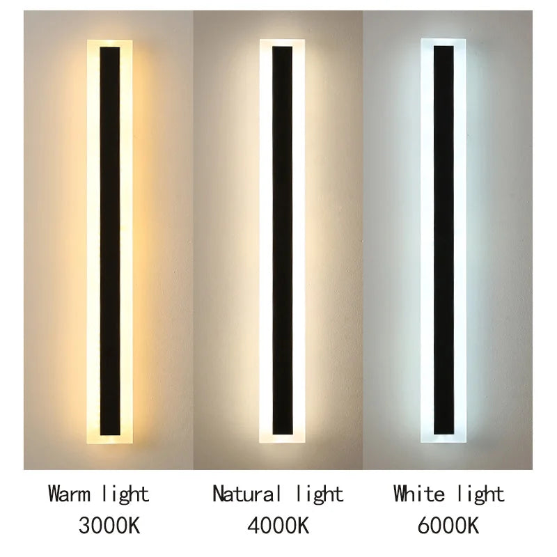 Minimalism modern outdoor waterproof acrylic LED wall lights for courtyards, villas, and gardens,pillar, fence, line wall lamp