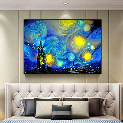 DIY Diamond Painting Round Diamond Starry Sky Van Gogh Pattern Full Diamond Mosaic Home Decoration Painting  Cross Stitch Kit