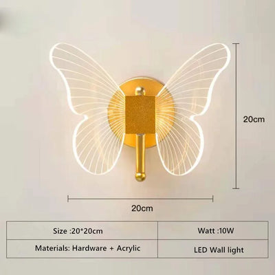 Butterfly Led Chandelier Lighting Bedroom Bedside Background Acrylic Pendant Lamp Home Deco Hanging Celing Light Fixtures