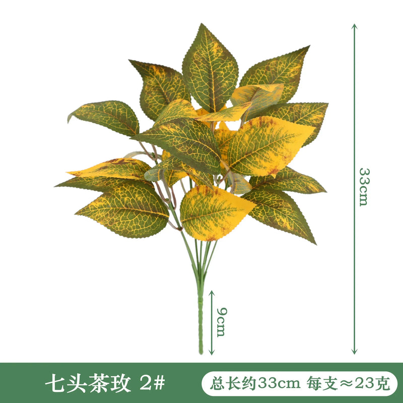 Artificial Plants Leaves Silk Tortoiseshell Leaf Dieffenbough Fake Small Fairy Taro Simulation Green Plant Living Room Decor